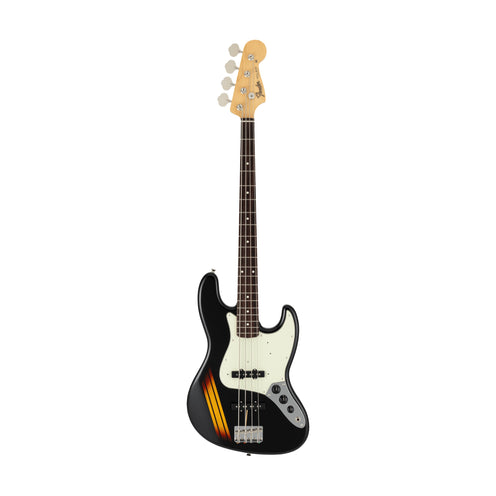 Fender Japan Traditional 2025 Collection 60s Jazz Bass Guitar, RW FB, Black / 3-Tone Sunburst