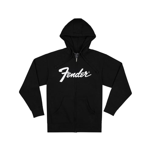 Fender Transition Logo Zip Front Hoodie, Black, Small