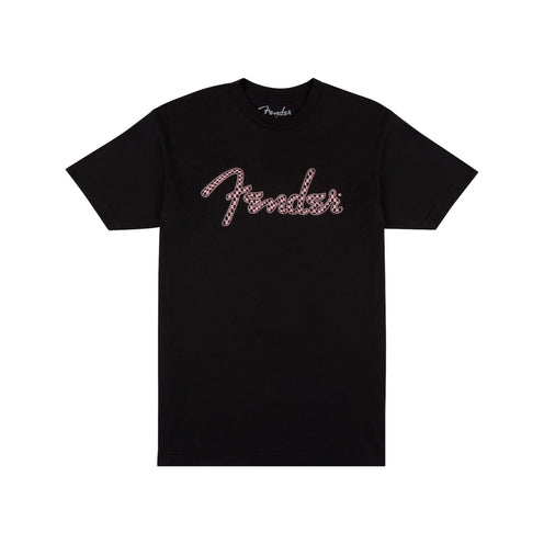 Fender Spaghetti Logo Wavy Checker Tee, Pink, Small
