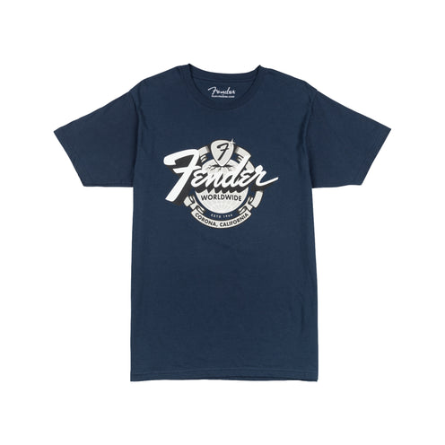 Fender World Wide Tee, Vintage Navy, Small