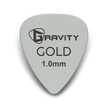 Gravity Colored Gold Traditional Teardrop Guitar Pick, 1.0mm Gray