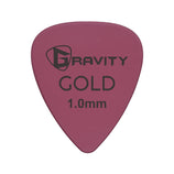 Gravity Colored Gold Traditional Teardrop Guitar Pick, 1.0mm Pink