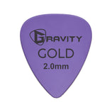 Gravity Colored Gold Traditional Teardrop Guitar Pick, 2.0mm Purple