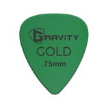 Gravity Colored Gold Traditional Teardrop Guitar Pick, 0.75mm Green