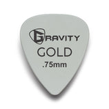 Gravity Colored Gold Traditional Teardrop Guitar Pick, 0.75mm Gray