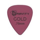 Gravity Colored Gold Traditional Teardrop Guitar Pick, 0.75mm Pink