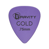 Gravity Colored Gold Traditional Teardrop Guitar Pick, 0.75mm Purple