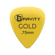 Gravity Colored Gold Traditional Teardrop Guitar Pick, 0.75mm Yellow