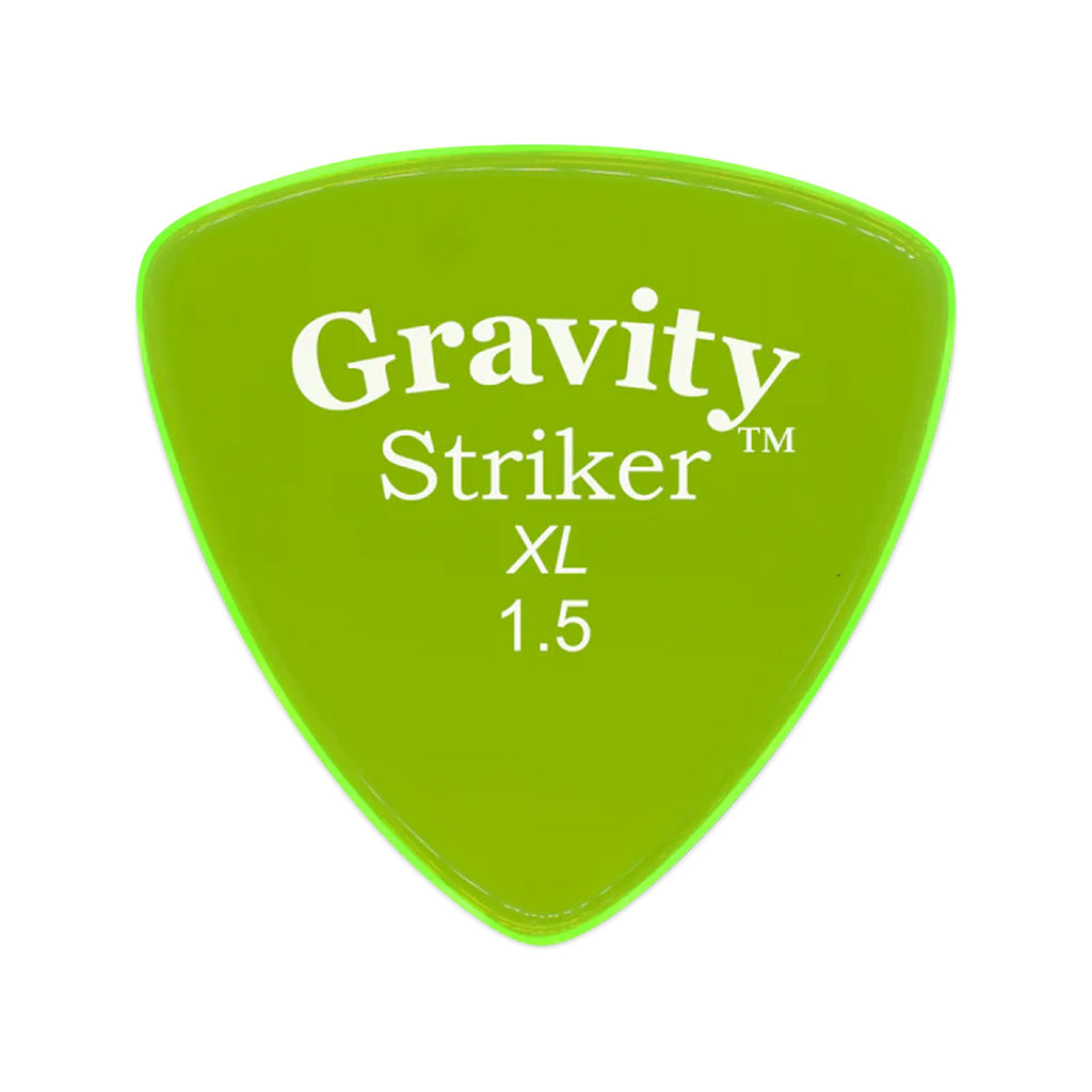 Gravity Striker XL 1.5mm Guitar Pick, Polished Fluorescent Green