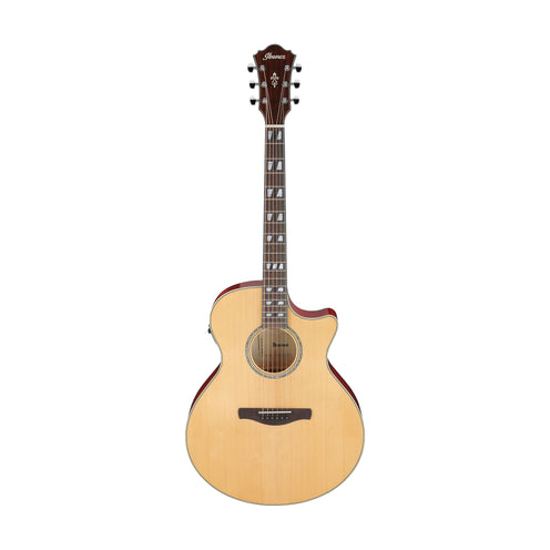 Ibanez AE170-NTR Transparent Red High Gloss back & sides Acoustic Guitar, Natural High Gloss top