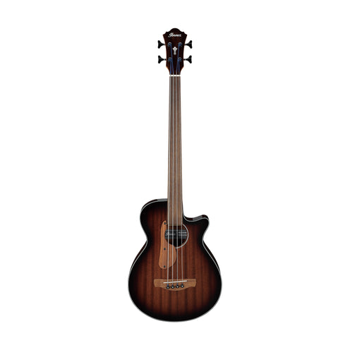 Ibanez AEGB24FE-MHS Acoustic Bass Guitar, Mahogany Sunburst High Gloss