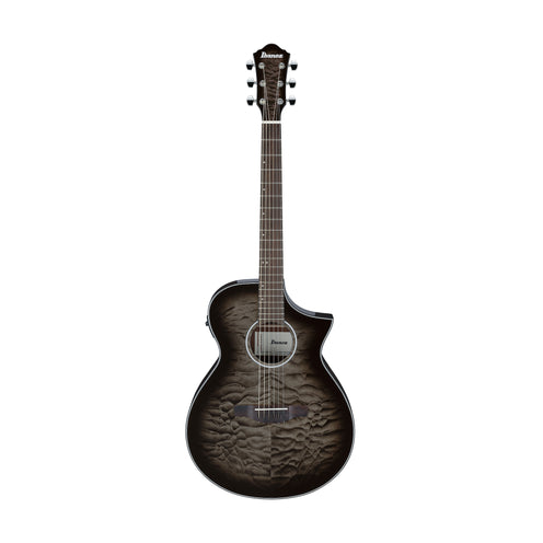 Ibanez AEWC16QA-TKH Acoustic Guitar, Transparent Black Sunburst High Gloss