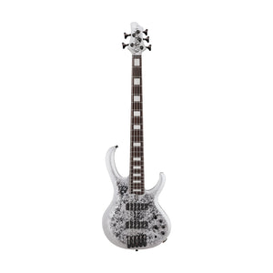 Ibanez BTB25TH5-SLM 5-String Electric Bass Guitar, Silver Blizzard Matte