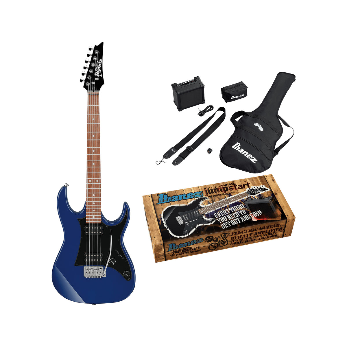 ジャンク品　Ibaneze RoadsterⅡ Ibanez IJRX20U-BL Electric Guitar Jump Start Package, Blue – Swee