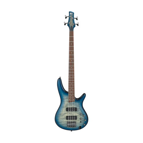 Ibanez SR400EQM-SCB 4-String Electric Bass Guitar, Stained Cosmic Blue Starburst