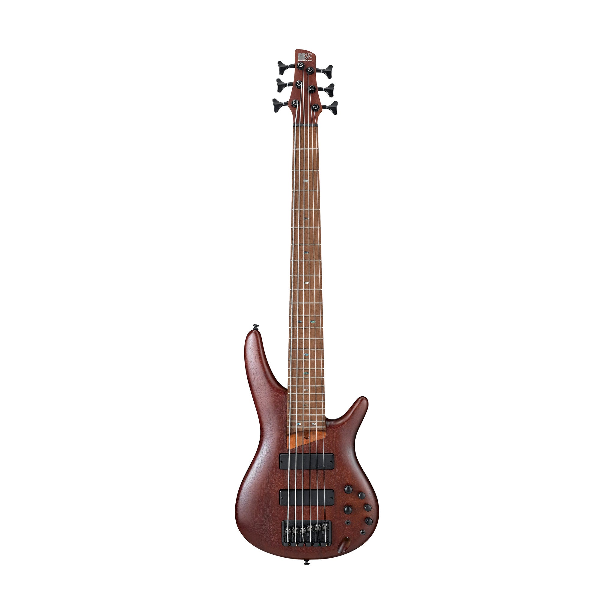 Ibanez Premium SR506E-BM 6-String Electric Bass Guitar, Brown Mahogany