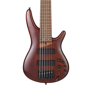 Ibanez Premium SR506E-BM 6-String Electric Bass Guitar, Brown Mahogany