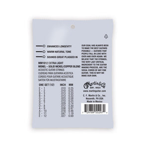 Martin MM10 Retro Acoustic Guitar Strings, Extra Light, 10-47