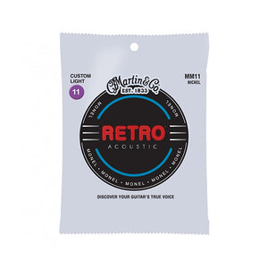 Martin MM11 Retro Acoustic Guitar Strings, Custom Light, 11-52