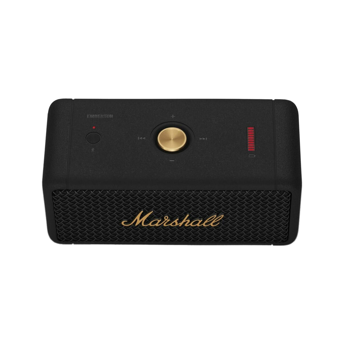 Marshall Emberton Portable Bluetooth Speaker, Black & Brass – Swee