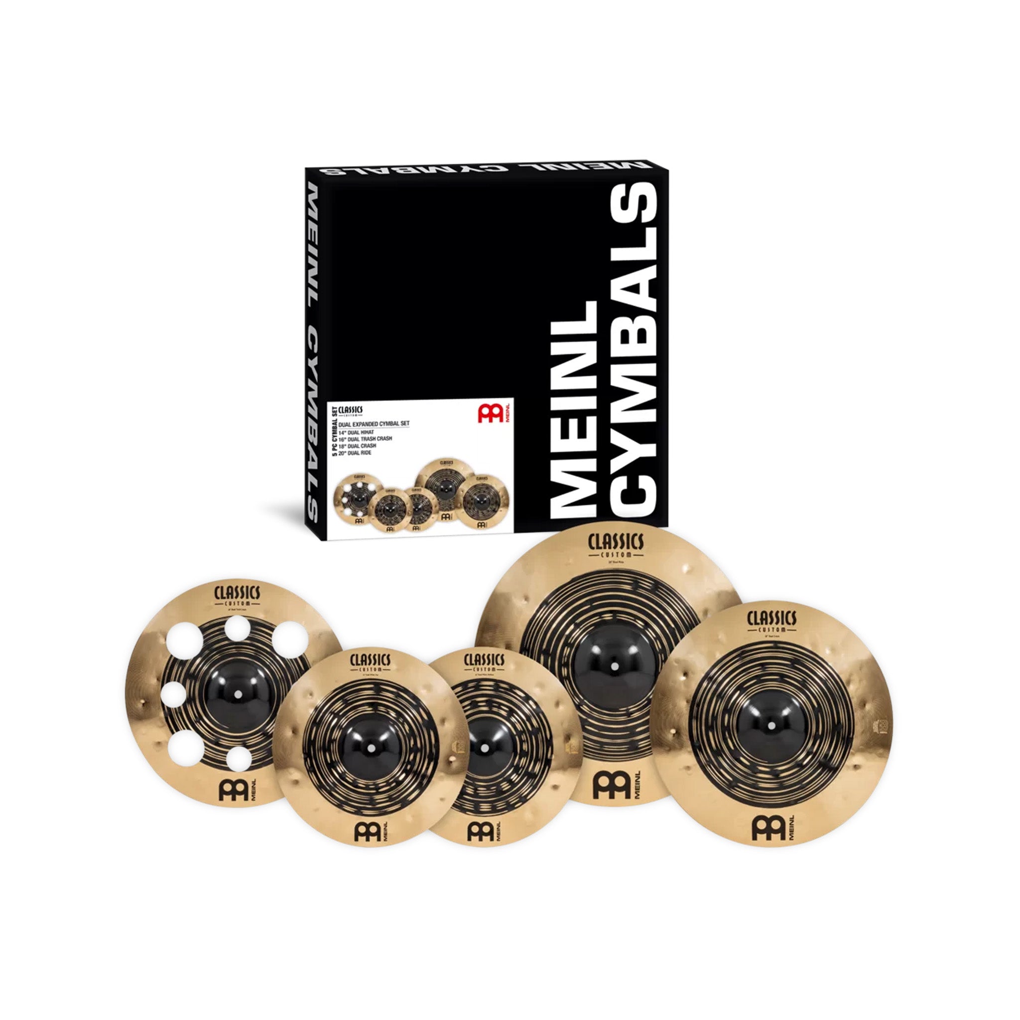 MEINL Cymbals CCDU4680 Classics Custom Dual Expanded Cymbal Set(14H /16TrashC /18C /20R)