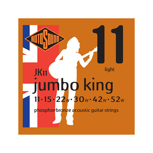 Rotosound JK11 Jumbo King Phosphor Bronze Acoustic Guitar Strings Set, 11-52