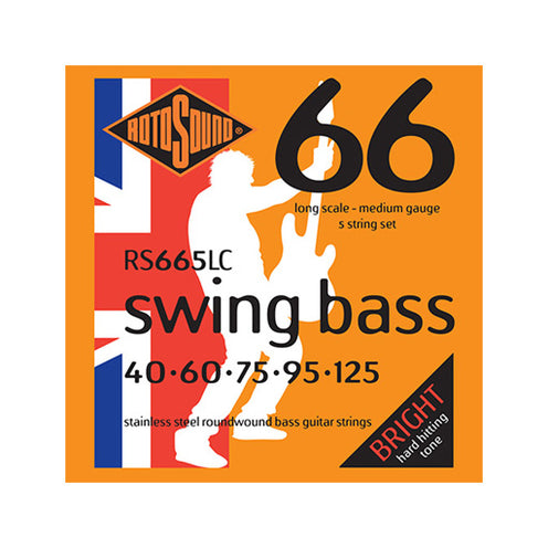 Rotosound RS665LC Swing Bass 5-String Stainless Guitar Strings Set, 40-125