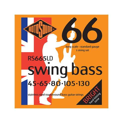 Rotosound RS665LD Swing Bass 5-String Stainless Guitar Strings Set, 45-130
