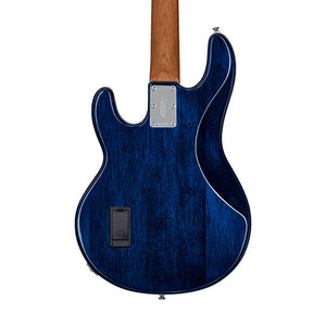 Sterling by Music Man Ray34 Flame Maple Top Bass Guitar, Neptune Blue
