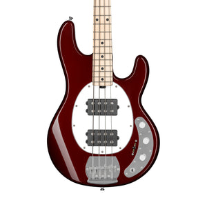 Sterling S.U.B Series Ray4 HH 4-String Electric Bass Guitar, Maple FB, Candy Apple Red