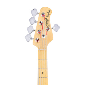 Sterling S.U.B Series RAY5 5-String Electric Bass Guitar, Maple FB, Black
