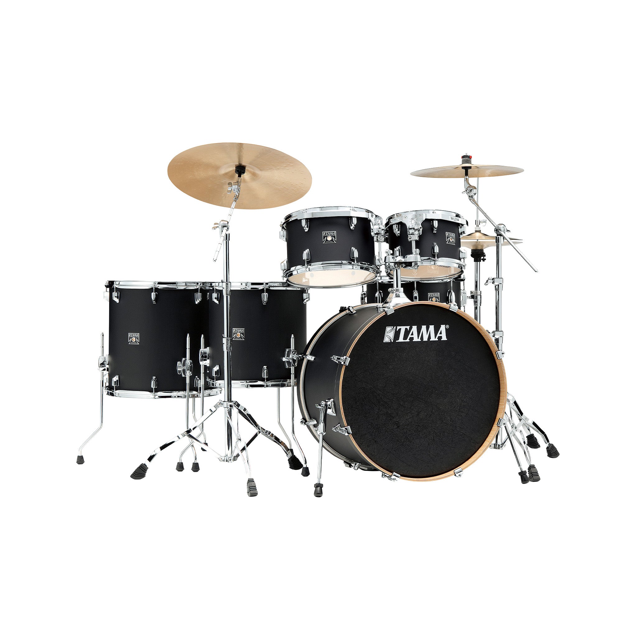 TAMA CL62RS-FBK Superstar Classic Maple 6-Piece Limited Edt Drum Shell Kit, Flat Black