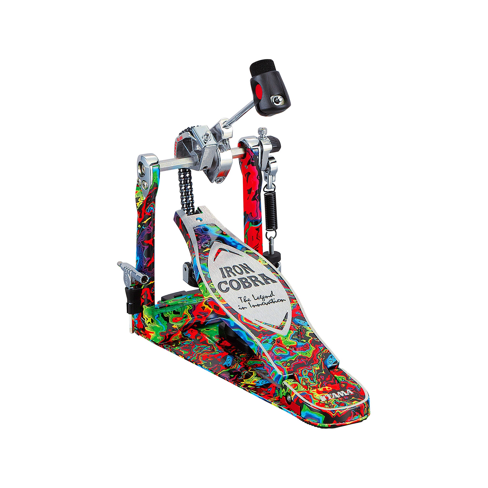 TAMA HP900PMPR Limited Iron Cobra 900 Marble Psychedelic Rainbow Power Glide Single Pedal w/Case