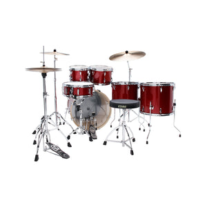 TAMA IP62H6W-BRM Imperialstar Drum 6-Piece Drum Kit w/Hardware+Throne, Burnt Red Mist