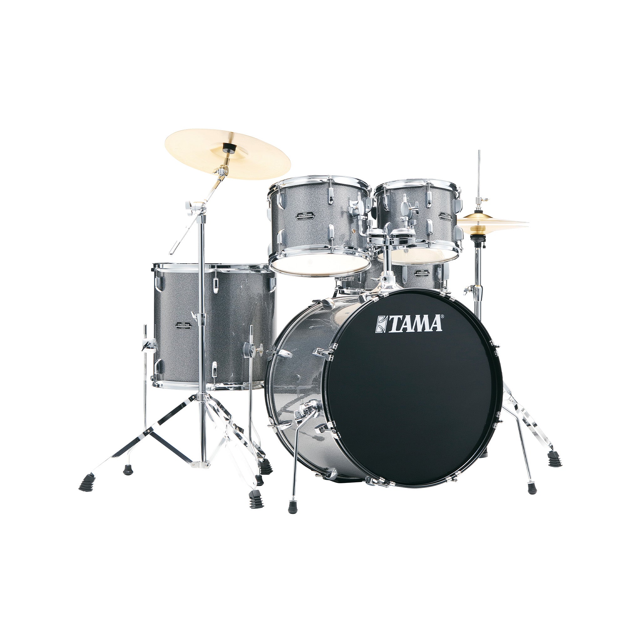 TAMA ST50H6-CSS Stagestar 5-Piece Drum Kit w/ Hardware+Throne, Cosmic Silver Sparkle