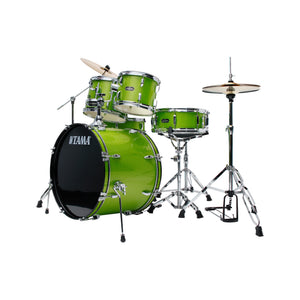 TAMA ST50H6C-LGS Stagestar 5-Piece Drum Kit w/ Hardware+Throne+Cymbals, Lime Green Sparkle