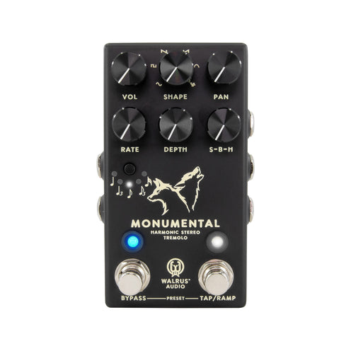 Walrus Audio Monumental Stereo Harmonic Tap Tremolo Guitar Effects Pedal, Black