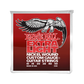 Ernie Ball Extra Light Nickel Wound w/ wound G Electric Guitar Strings, 10-50