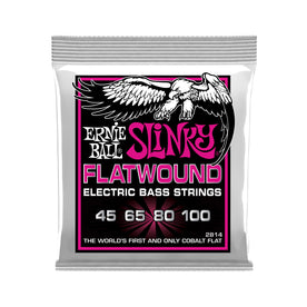 Ernie Ball Super Slinky Flatwound Electric Bass Strings, 45-100
