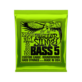Ernie Ball Regular Slinky 5-String Nickel Wound Electric Bass Strings, 45-130