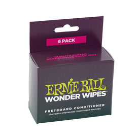 Ernie Ball Wonder Wipes Fretboard Conditioner, 6 Pack