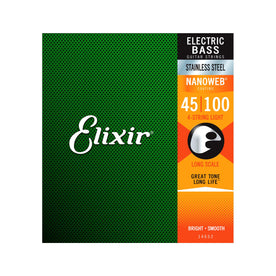 Elixir 14652 Nanoweb Stainless Steel Electric Bass Strings 45-100