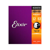 Elixir 16052 Nanoweb Phosphor Bronze Acoustic Guitar Strings, Light, 12-53