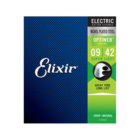 Elixir 19002 Optiweb Electric Guitar Strings, Super Light, 09-42