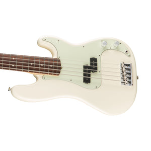 Fender American Professional 5-String Precision Bass Guitar, RW FB, Olympic White