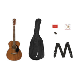 Fender CC-60S Concert Acoustic Guitar Pack V2, Walnut FB, All-Mahogany