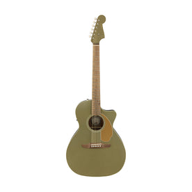 Fender California Newporter Player Medium-Sized Acoustic Guitar, Walnut FB, Olive Satin