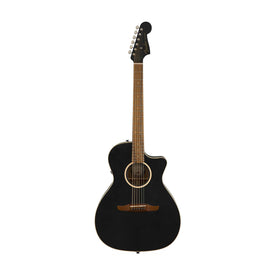Fender California Newporter Special Medium-Sized Acoustic Guitar w/Bag, Matte Black