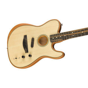 Fender American Acoustasonic Telecaster Guitar w/Bag, Ebony FB, Natural