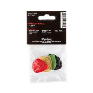 Jim Dunlop PVP103 Jazz III Pick Variety Pack, 6-Pack